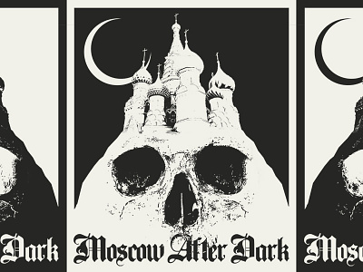 Moscow After Dark church collage design moscow poster powerwolf russia skull vintage