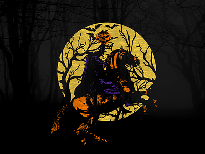 The Legend of Sleepy Hallow creep halloween headless horseman illustration legend pumpkin sleepy hallow vintage