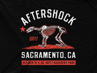Aftershock - Bear Skeleton aftershock bear cali bear flag illustration skeleton vintage