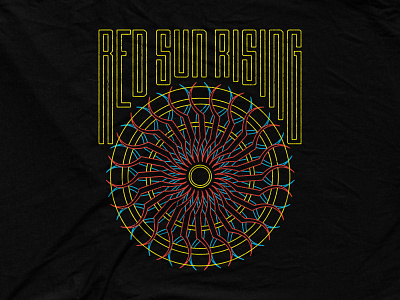 Red Sun Rising - Sun Dial bandmerch emblem pattern red sun rising shapes shirt design sun dial