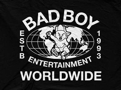 Bad Boy - Worldwide bad boy bandmerch globe illustration vintage worldwide