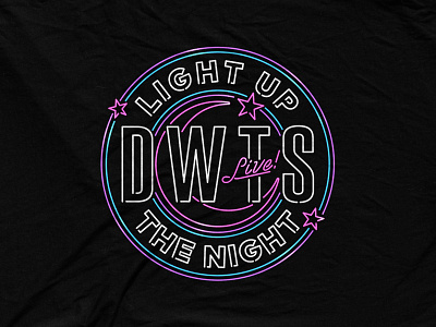 Dancing With The Stars - Light Up The Night badge dancing with the stars dwts emblem line art neon sign