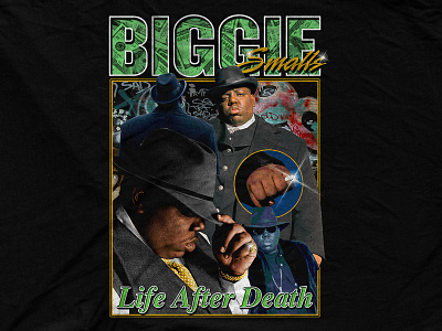 Biggie Smalls - 90s Life After Death 90s bandmerch big biggie bootleg brooklyn collage notorious