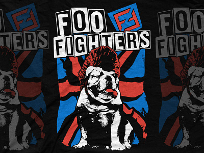 Foo Fighters - British Bulldog bandmerch british bulldog foo fighters illustration punk uk union jack vintage