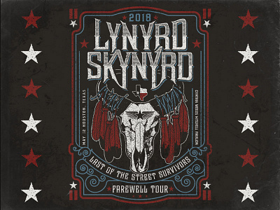 Lynyrd Skynyrd - Houston Poster bull country lynyrd skynyrd poster retro rock skull southern rock vintage