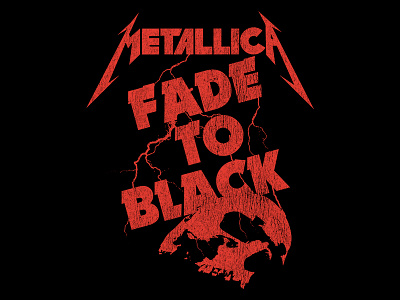 Metallica - Fade To Black bandmerch fade to black lightning metal metal tee metallica skull vintage rock