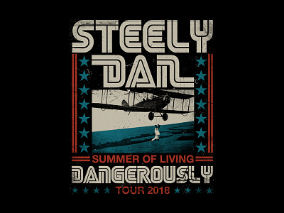 Steely Dan - Stune Plane bandmerch daredevil poster retro retro type steely dan tour vintage