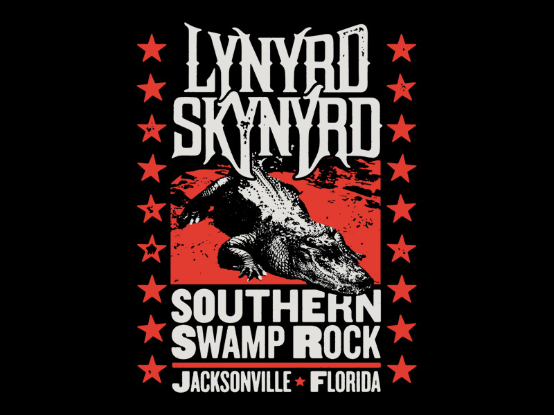 Lynyrd Skynyrd - Southern Swamp Rock rock bandmerch jacksonville hatch poster sourthern southern rock aligator swamp lynyrd skynyrd