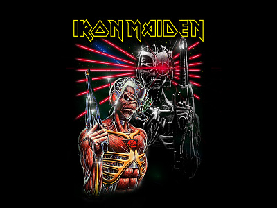 Iron Maiden - Terminator 80s apparel bandmerch eddie fashion iron maiden retro scifi terminator vintage