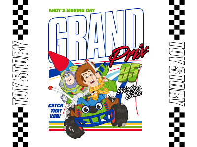 Toy Story - Grand Prix animation apparel buzz design disney fashion logo merch nascar pixar racing target toy story tshirt vintage woody