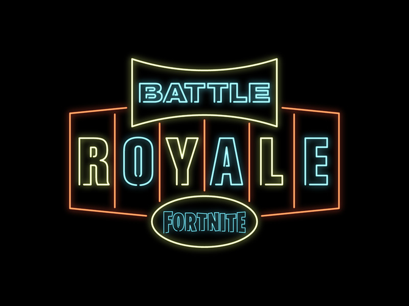 Fortnite - Neon Battle Royal battle royal fortnite graphic art graphic design graphic tee line art neon neon sign victory royal video games