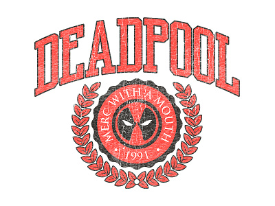 Deadpool - Merc University badge college deadpool design disney emblem graphic design graphic tee marvel retro university vintage