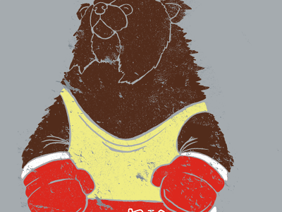 Bear Boxer apparel bear boxing drawing grunge hand drawn handmade illustration minus the bear music shirt