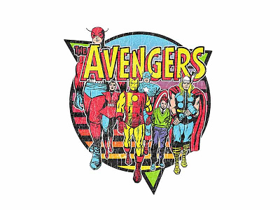 Retro Avengers apparel avengers captain america disney emblem graphic tee hulk iron man marvel shirt thor