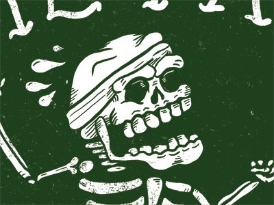 Running Promo Shirt apparel green illustration marathon running shirt skeleton