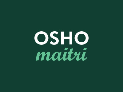 Osho Maitiri branding hunter green logo design osho pastel green white