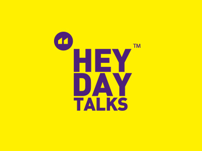 Heyday Talks branding conference heyday logo design purple talks yellow