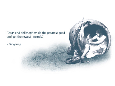Diogenes concept creative illustration poster quote