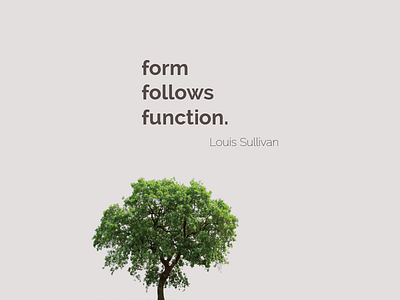 Form follow function.