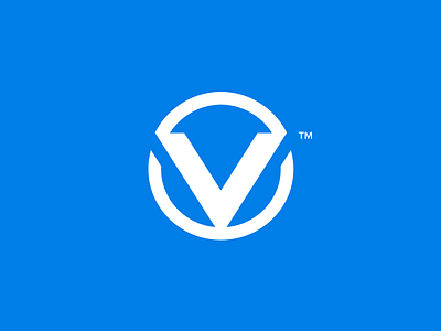 V Identity Mark brand design identity letter logo round v
