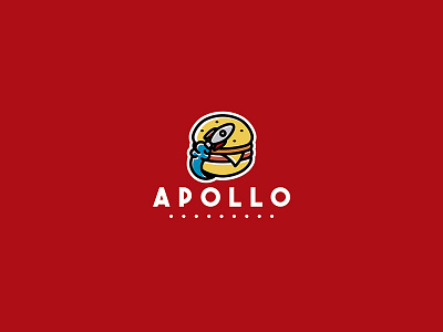 Apollo Burgers apollo brand branding burger food icon identity logo logotype restaurant space spacheship