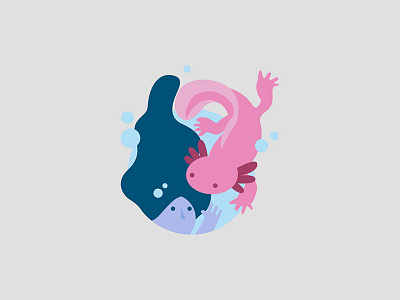 Axo animal axolote axolotl cute flat illustration mexico sweet vector water