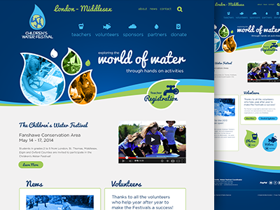 Children's Water Festival UX comps ux website