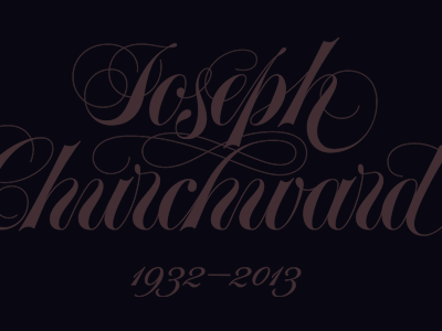 Joseph Churchward (1932-2013) lettering script