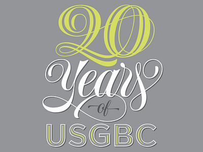 20 Years of USGBC illustration lettering poster