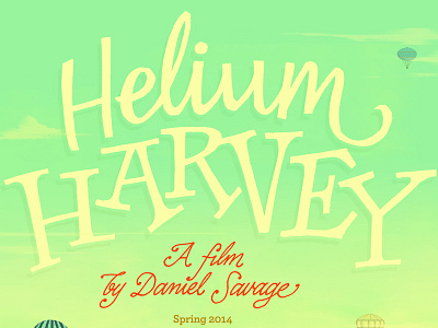 Helium Harvey lettering script