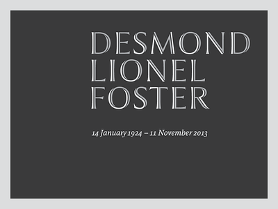 Desmond Foster lettering