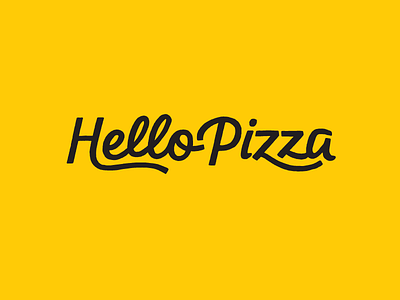 Hello Pizza Logotype custom lettering logotype