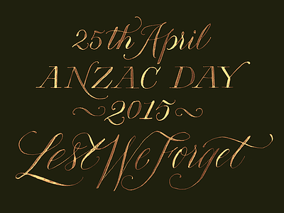 ANZAC Day calligraphy