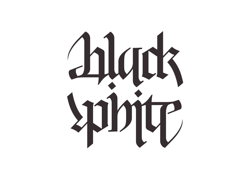 Black / White ambigram design lettering poster typography