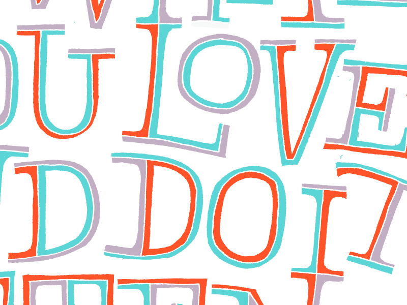 Love process lettering slab typography