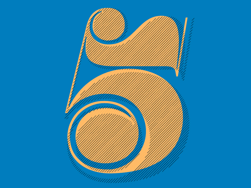 Big Fat 5 Rebound bold fat lettering numbers type