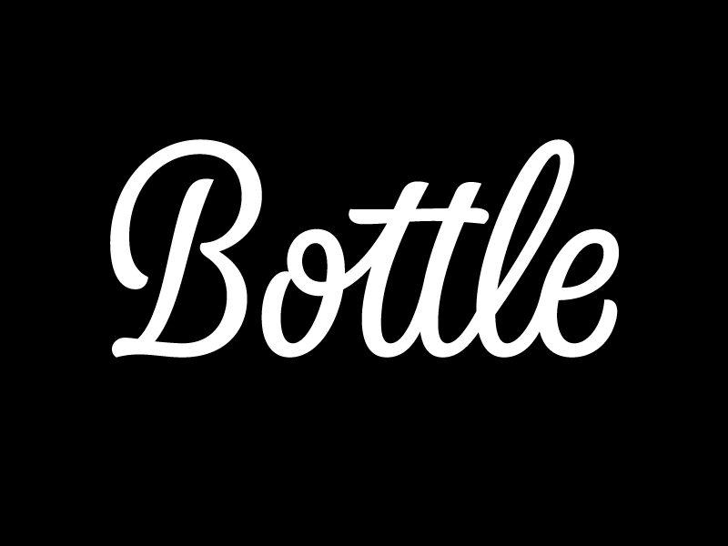 Bottle lettering logo script