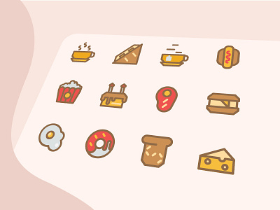 Food Icons drink food icon icon set iconography illustration line outline sweet ui ux user interface web