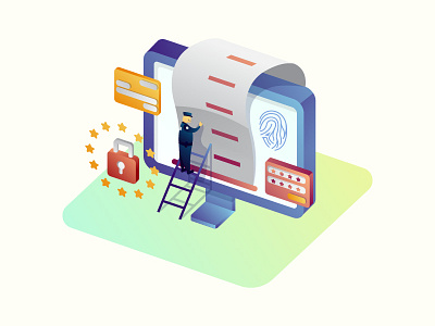 GDPR Illustration character design gdpr icon illustration interface protect security ui uiux user web