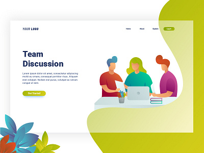 Team Discussion Landing Page character design discussion illustration interface landing landingpage page team ui uiux user web