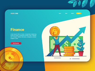 Finance - Landing Page character design finance home icon illustration interface landingpage page ui uiux user web