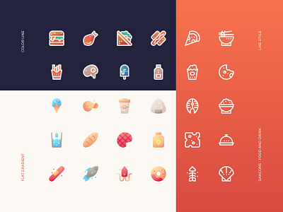 Food and Drink Icon Sets - Dancons cooking design drink food icon iconography iconset interface sets ui uiux user web