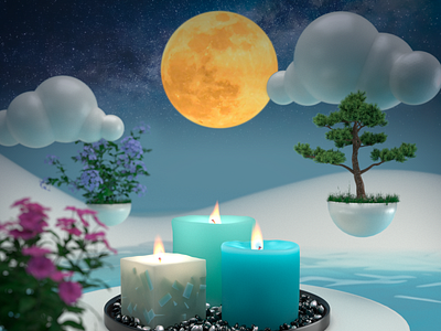 3D Candle lights 3d candle design illustration lights