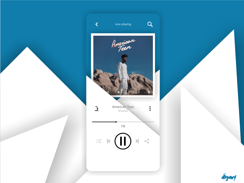 Music Player UI american teen bored design graphic dribbbler graphic design khalid music music player spotify uiux design web