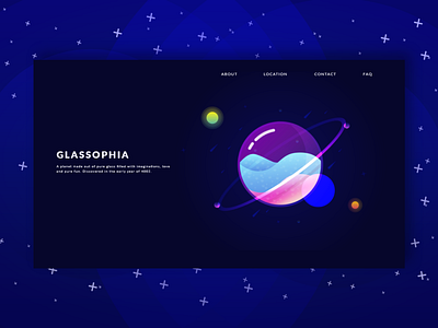 Glassophia Landing Page landing page planets ui designs web design