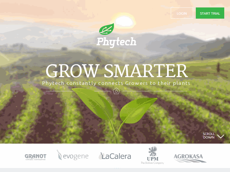 Phytech Website Top (Animated Gif) animated gif icons leaf paralax plant scroll storytelling