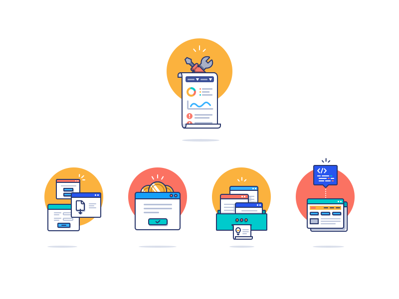Onboarding Icons by Aviran Revach on Dribbble
