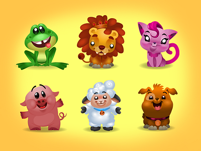 TT's Animals animal cat character design dog doggy frog game icons kids king kitty lion pig piggy puppy sheep toddlers