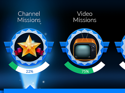 Mission Badges badge beam light mission star televition tv