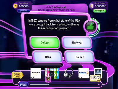 Trivia Facebook Game answer game show like prise prize question stage trivia win